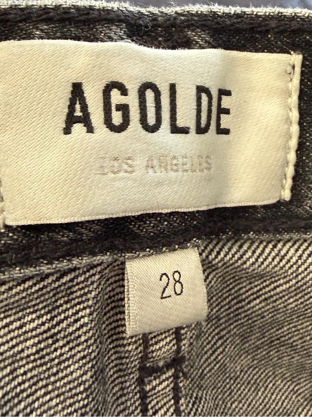 AGOLDE Low Slung Baggy Jeans Black Wash Size 28 Style A9079B-1346 - Picture 11 of 12